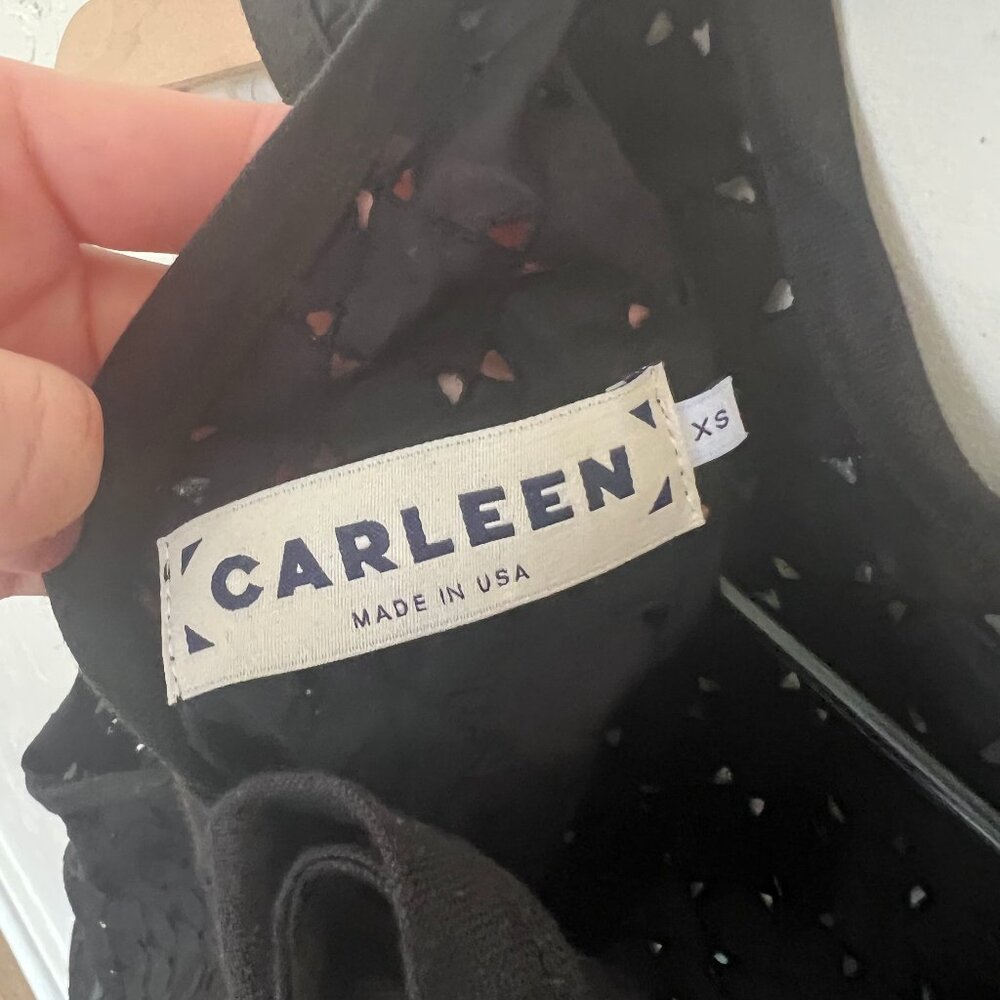 Carleen Tie-Back Shell Top | Black | Eyelet | Cotton | Tank Top - Picture 3 of 5